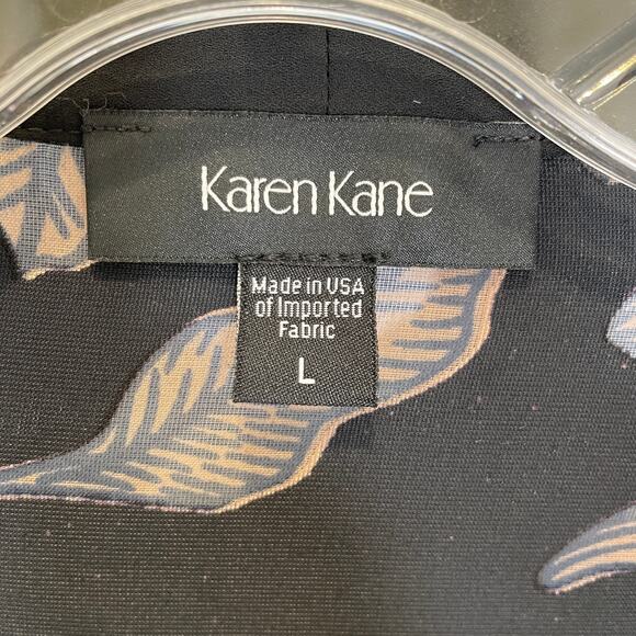 Karen Kane Velvet Burnout Open Cardigan Jacket Black Floral Whimsigoth L - Picture 3 of 6